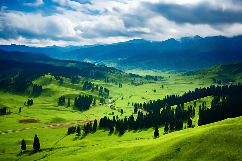 春天苍翠欲滴一马平川的绿色大草原摄影背景,高清,摄影图,摄影图片,图片大全,摄影图免费下载